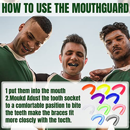 Kathfly 100 Pcs Youth Mouth Guard Football Mouth Guards Bulk Sports Mouthguard Athletic Football Mouthpiece Gum Protection for Boxing Basketball Hockey Karate(Fresh Colors)