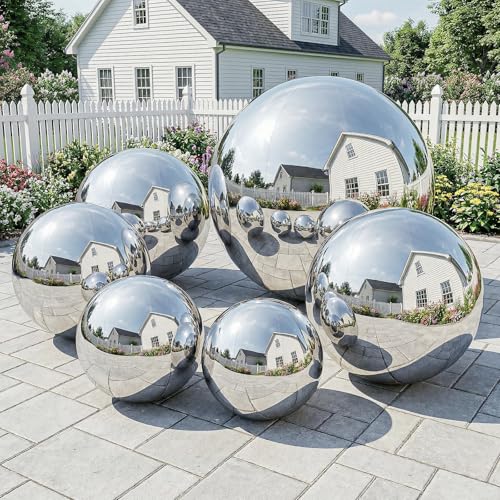 Silver 6PCS Inflatable Mirror Ball,Reusable PVC Mirror Balls Large Event Decoration Hanging&Standing Balloon with Electric Pump for Event,Wedding,Party Decor(Silver, 6Pcs+Pump) - color: Silver, size: 6Pcs+Pump