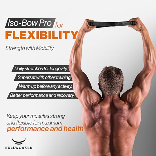 Bullworker ISO BOW Pro Isometric Exercise Equipment & Workout Straps - Self Resistance Stretching Strap With Handles, Portable Workout Equipment for Yoga - Strength Training Equipment for Home Gym