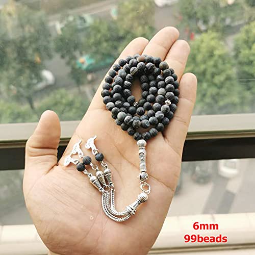 albasha Tasbih 99 beads Natural weathered agate stone Misbaha Muslim Eid gift islamic bracelet