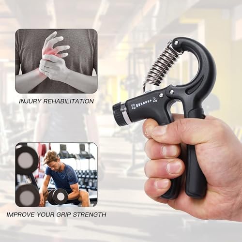 Hand Grip Strengthener 2 Pack Adjustable Resistance 5-60kg (10-130lb) Forearm Wrist Finger Exerciser Grip Strength Trainer Squeezer for Workout - color: Green