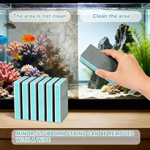 8 Pcs Fish Tank Scrubber, Aquarium Sponge Set, Cleaning Sponges for Fish Tank Maintenance, Aquarium Cleaning Accessories for Home and Office Use