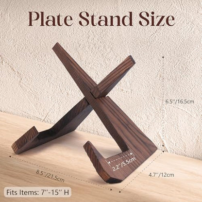 XKDOUS 16.5cm(6.5인치) 디스플레이용 플레이트 스탠드, 소박한 나무 요리책 홀더 스탠드, 주방 장식 그림 프레임 홀더 디스플레이 홀더, 책, 이젤용
