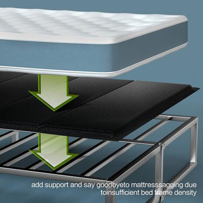 Bunkie Board 10MM, Folding Spring Box, Light and Thin, Breathable, Noise Minimizing, Moisture Resistant Bunkieboards,Bed Support Flat Noodles, 72x84'' - size: California King