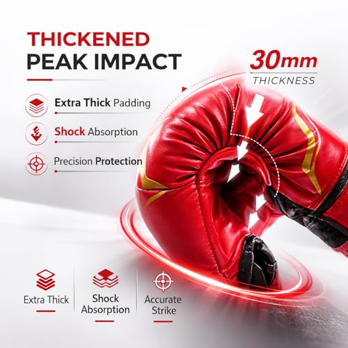 Boxing Gloves 4oz 6oz Youth Training Gloves for Punching Bag, Kickboxing & Muay Thai, Thick Padded Sparring Gloves for Boys & Girls Ages 5-13 Blue 1pcs