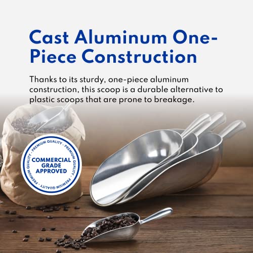 New Star Foodservice 34547 One-Piece Cast Aluminum Round Bottom Bar Ice Flour Utility Scoop, 24 -Ounce, Silver (Hand Wash Only) - size: 24-Ounce