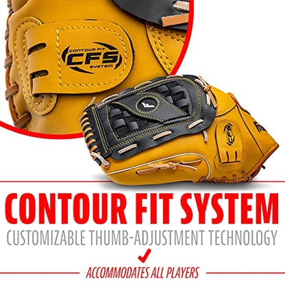 Franklin Sports Field Master Baseball + Softball Glove - Field Master Adult + Youth Baseball + Softball Mitt - Men's + Women's Gloves - color: Tan, style: 14" - Basket Web