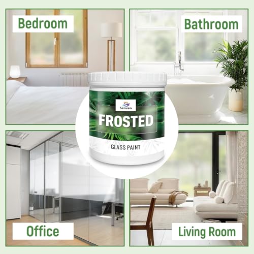 Frosted Glass Paint 21oz Frosted Glass Paint Kit, Waterproof & UV Resistant Frost Paints for Window Privacy Film Windows Frosting for Home Bathroom Door Kitchen and Office Window Frosting - size: 21 Fl Oz (Pack of 1)