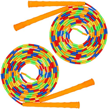 Supertrip Double Dutch Jump Rope Soft Beaded Jump Rope Long Jump Rope 16 FT, Jump Ropes For Women Adult Kids Adjustable Skipping Rope Long Enough for 4-5 Jumpers - color: Orange