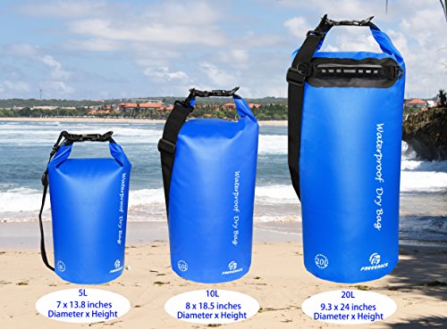 Freegrace Waterproof Dry Bag Set of 3 - Submersible Dry Sack with Double Zip Lock Seals - Includes Waist Pouch & Phone Case - Perfect for Kayaking, Swimming, Boating & Rafting (Navy Blue, 10L) - color: Navy Blue, size: 10L, style: Without Window