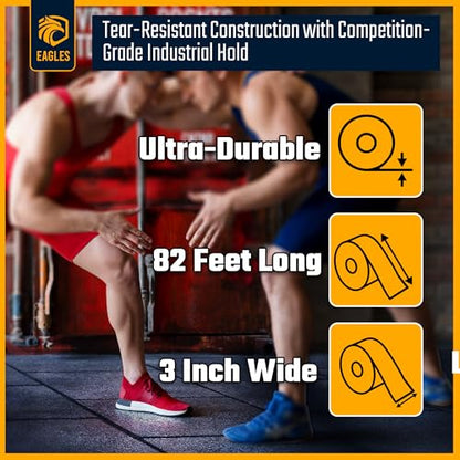 Clear Mat Tape 3 or 4 Inch, 1, 2 or 3 Pack Mat Tape for Wrestling Grappling Gymnastics Jiu Jitsu MMA Floor | Exercise Roll Out Mats Foam Tiles | Home Mats & Gym Floor Tape (1, 3 Inch) - size: 3 Inch