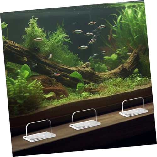 6pcs Transparent Acrylic Aquarium Lid Handles Sturdy Fish Tank Cover Handles with Stickers Rectangle Replacement for Betta Fish Tanks Versatile Aquarium Accessories