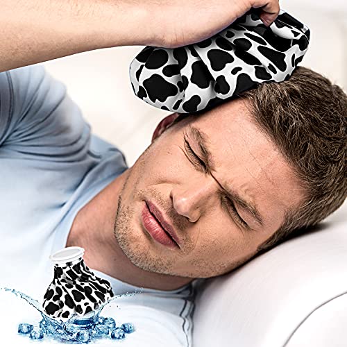 3 Pieces Ice Bags for Injuries Reusable Hot and Cold Pain Relief Ice Bag 6/9/10 inches for Sports Knee Head Leg Injury(Animal Print)