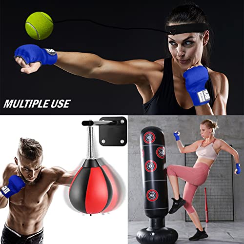 Slip on Boxing Hand Wraps Padded Thick Knuckle Inner Gloves 36 inches Elastic Wrist Strap Quick Wrap Under Mitts for Martial Arts, Muay Thai, MMA, Kickboxing Men Womem - color: Blue, size: X-Large
