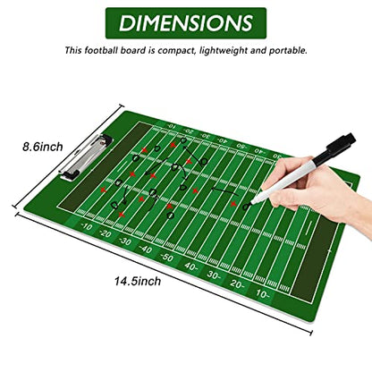 Coach Board Clipboard Premium Tactical Double-Sided Coach Marker Board with Full & Half Court Dry Erase Marker Board for Basketball Baseball Football Soccer Hockey Lacrosse & Volleyball Coahces - color: Football Clipboard