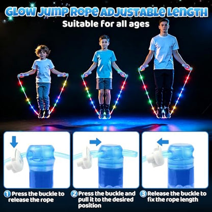 Led Jump Rope for Girls Kids -Glowing Jump Ropes Flashing Colorful Exercise Skipping rope Light Up Luminous Adjustable Skipping Ropes for Girls Boys Women Fitness Weight Loss - style: Blue