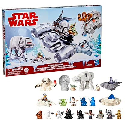 STAR WARS Advent Calendar, 24 Pieces Including Micro Figures & Vehicles, Countdown Calendar, Surprise Toys for Boys & Girls Ages 4+ (Amazon Exclusive)