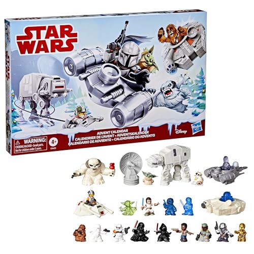 STAR WARS Advent Calendar, 24 Pieces Including Micro Figures & Vehicles, Countdown Calendar, Surprise Toys for Boys & Girls Ages 4+ (Amazon Exclusive)