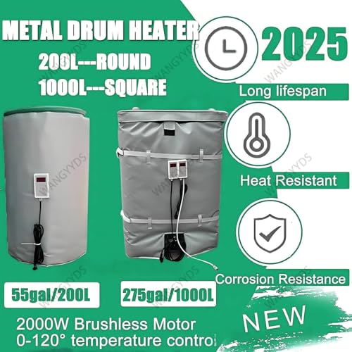 IBC Tote Heater Blanket, 55 Gallon/275 Gallon Heating Pad for Winter, Full Cover IBC Tote/Tank Heater Blanket Oil Drum Heater, Metal Drum Heater, Adjustable Temp 0~150℃ Black-275Gallon/1000L - color: Black, size: 275Gallon/1000L