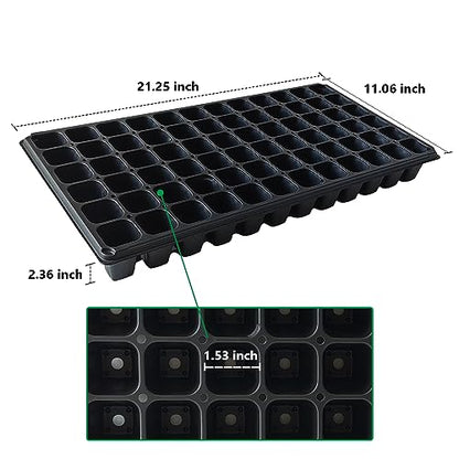 RooTrimmer Deep 72 Cell Seedling Trays, Thick Durable 72 Cell Plug Tray Big Cell Seed Trays for 1020 Flat Trays Germination (10-Pack, 21.25"×11", 2.36" Height, High) - color: Black, size: 72 Cells-Deep-10P