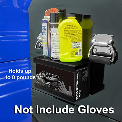 CASOMAN 2-Pack Magnetic Glove & Tissue Dispenser, Black & Red, 8LB Capacity, Wall Mount, Glove Box Holder - color: 2pcs (Red&black)
