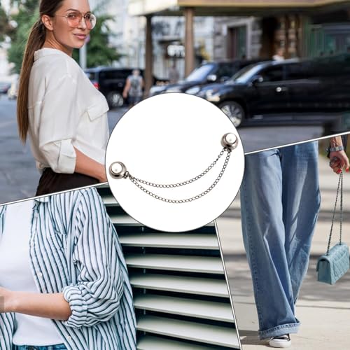 Magnets for Clothing,Magnetic Retaining Buckle | Multifunctional Magnetic Clothing Clips, Powerful Hijab Magnets with Chain - color: Black