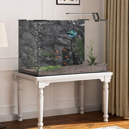 30x18 inches Stone Aquarium Background Black Rock Fish Tank Background Rocky Terrarium Backdrop Polyester