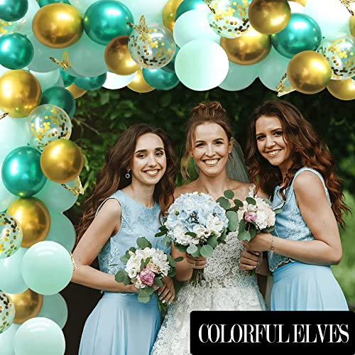 12 Inch 100 Pcs Latex Metallic Chrome Balloons Helium Shiny Thicken Balloons Party Decoration (Green) - color: Green