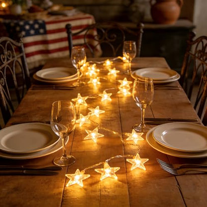 Star String Lights, 30 LED Crystal Stars, 10ft Battery Operated, Indoor Bedroom Decor - style: White Crystal Star