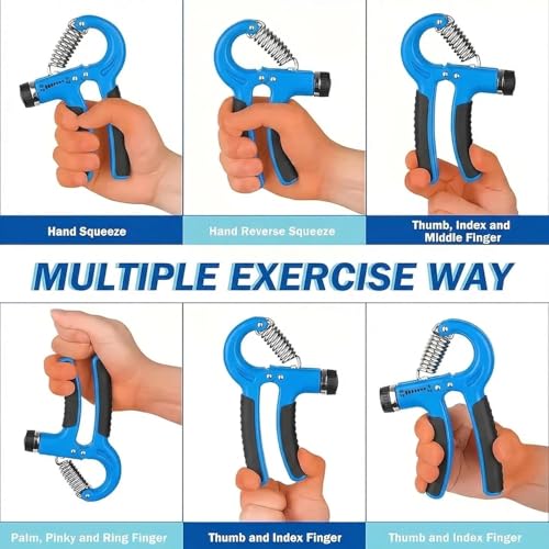 2 PCS Hand Grip Strengthener, Grip Strength Trainer with Adjustable Resistance 11-132 Lbs (5-60kg)， Forearm Strengthener for Musicians Athletes