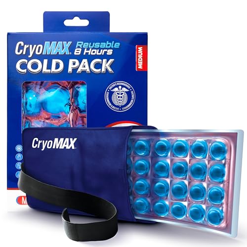 Cryo-Max Cold Pack, 8 Hour Reusable Cold Therapy Ice Pack for Elbows, Knees, Neck + More, Medium, 6" x 12" (1 Count) - size: Medium (Pack of 1), style: Medium