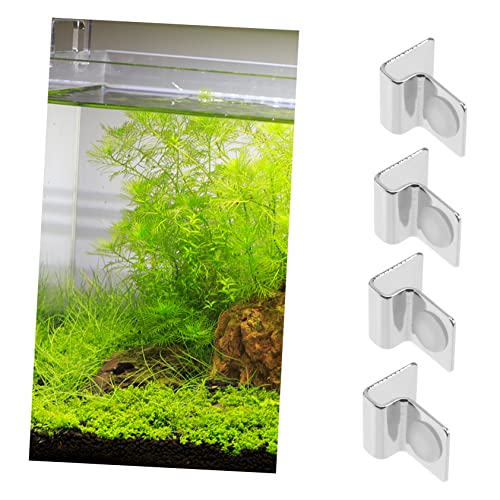 Fish Tank Cover Brackets Stainless Steel Aquarium Lid Clips for Glass Cover Support 4 Pack Aquarium Hood Clips to Hold Lid Securely for Tank Cleaning and Water Changes