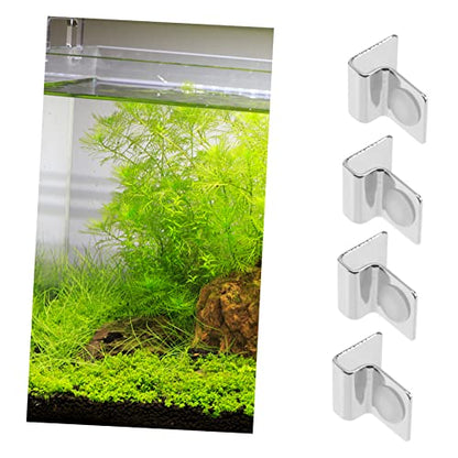 Fish Tank Cover Brackets Stainless Steel Aquarium Lid Clips for Glass Cover Support 4 Pack Aquarium Hood Clips to Hold Lid Securely for Tank Cleaning and Water Changes