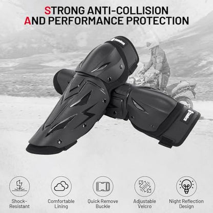 Tanden Motorcycle Knee Pads for Men Knee and Shin Guards, Motorcycle Leg Protection Armor Motocross Knee Guards Dirt Bike Pads Adjustable Crashproof Adult Protective Gear - size: 2Pcs