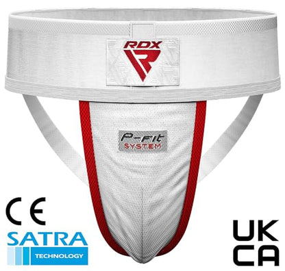 RDX Groin Protector Cup Men, Boxing Kickboxing MMA Muay Thai Sparring Groin Guard, Ventilated Adjustable,Karate Fighting Training, Underwear Jiu Jitsu BJJ Protection, Boys Youth - color: White, size: Large