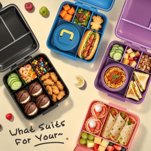 JXXM Bento Lunch Box for Kids With 8oz Soup thermo,Leak-proof Lunch Containers with 5 Compartment,thermo Food Jar and Lunch Bag, Food Containers for School (A-Black(Dinosaur Fossil)) - color: Black Dinosaur Fossil