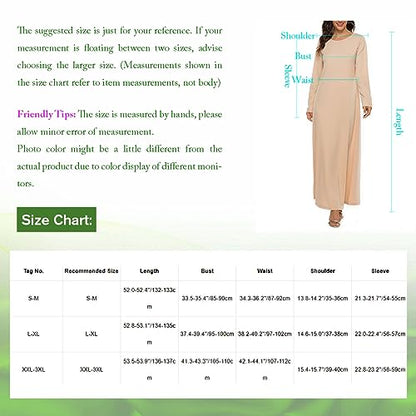 Womens Muslim Abayas Maxi Dress One Piece Long Sleeve Islamic Prayer Dresses Robe Arabian Kaftan - color: White, size: XX-Large-3X-Large