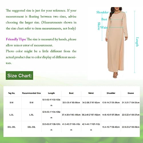 Womens Muslim Abayas Maxi Dress One Piece Long Sleeve Islamic Prayer Dresses Robe Arabian Kaftan - color: White, size: Large-X-Large