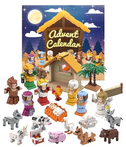 Nativity Advent Calendar 2025 Build Blocks Jesus Christmas Advent Scene Gifts Individual Packaging