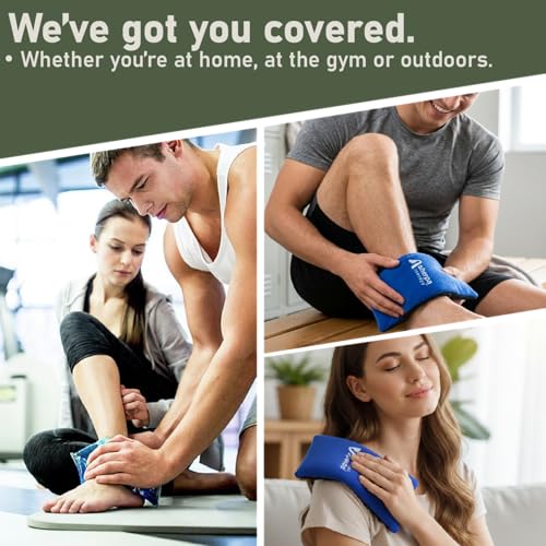 4PK Flexible Hot and Cold Gel Packs for Injuries Reusable - Gel Ice Pack Cold Compress for Knee, Back, Neck, Wrist, Hand, Elbow, Ankle Pain Relief - 9.5" x 4.5" - style: HotandCold