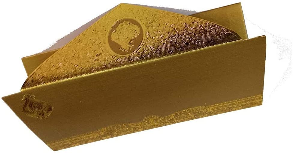 Shagun Envelopes Money Cash Gift 3 Fold Gold Design Envelope (10 piece) for Indian Wedding / Diwali / Birthday / Anniversary