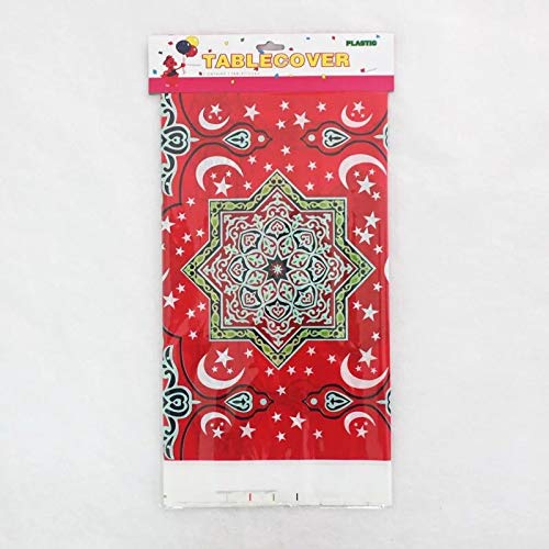 Ramadan Eid Mubarak Decorative Disposable Plastic Table Cover, Muslim Islamic Party Supplies, Choose Your Own Style & Quantity! (Burst, 3 Pack) - color: Burst, size: 3 Pack