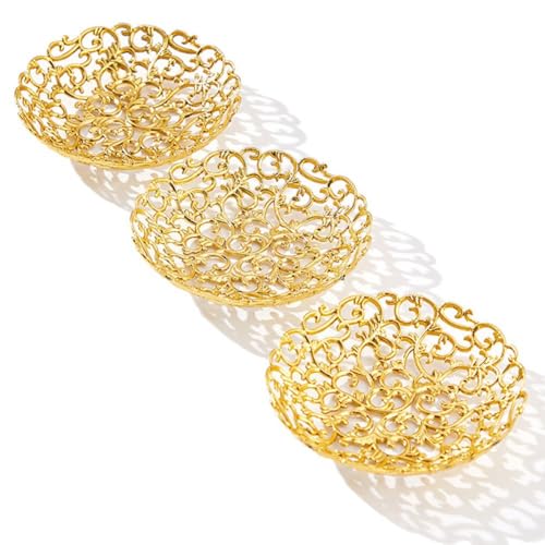 12 Pcs Gold Ramadan Tray Eid Mubarak Tray Ramadan Plate Reusable Snack Serving Plate for Ramadan Festival Desktop Decoration
