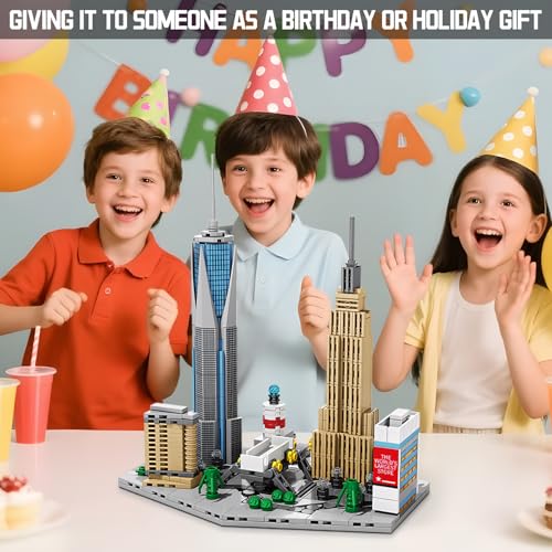 Architecture New York City，New York SkylineEmpire State Architecture Building Micro Mini Blocks Building Blocks Model Great Gifts for Kids and Adults - style: New York Skyline