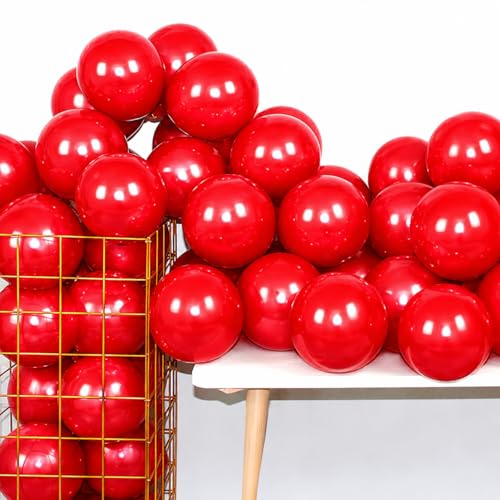 Red 12 Inch 100 Pcs Latex Balloons Helium Thicken Balloons for Wedding Birthday Party Baby Shower Engagement Anniversary Decorations (Red) - color: Red