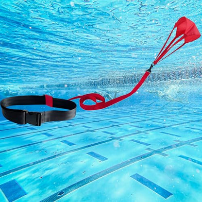 Swimming Resistance Training Set - Aquatic Resistance Belt, Swim Parachute, Pool Trainer Set - style: B
