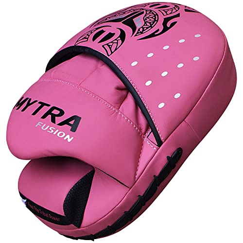 Mytra Fusion Boxing Pads - Focus Mitts MMA Muay Thai Boxing Mitts for Kickboxing Training and Martial Arts - color: Pink