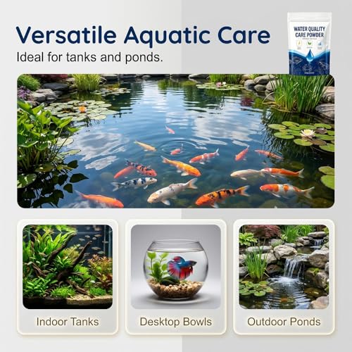 Aquatic Care Powder for Pond and Aquarium, 2026 Upgrade Aquatic Care Powder for Fish Shrimp & CrabEasy-Mix Pond and Aquarium Water Care Support, Maintenance Friendly Daily Water Care, 100g (3)