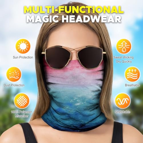JOEYOUNG Headwear, Bandana, Neck Gaiter Head Wrap Headband Balaclava Magic Scarf - color: A-gradient2