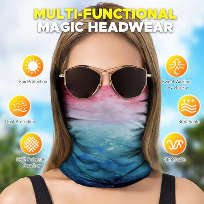 JOEYOUNG Headwear, Bandana, Neck Gaiter Head Wrap Headband Balaclava Magic Scarf - color: A-gradient2
